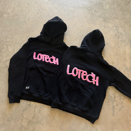 OG COZY SZN HOOD BLACK (Pink Logo)