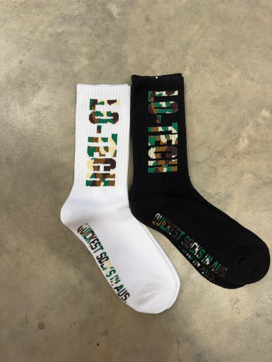 CAMO SOCKS (Black/white) two pack
