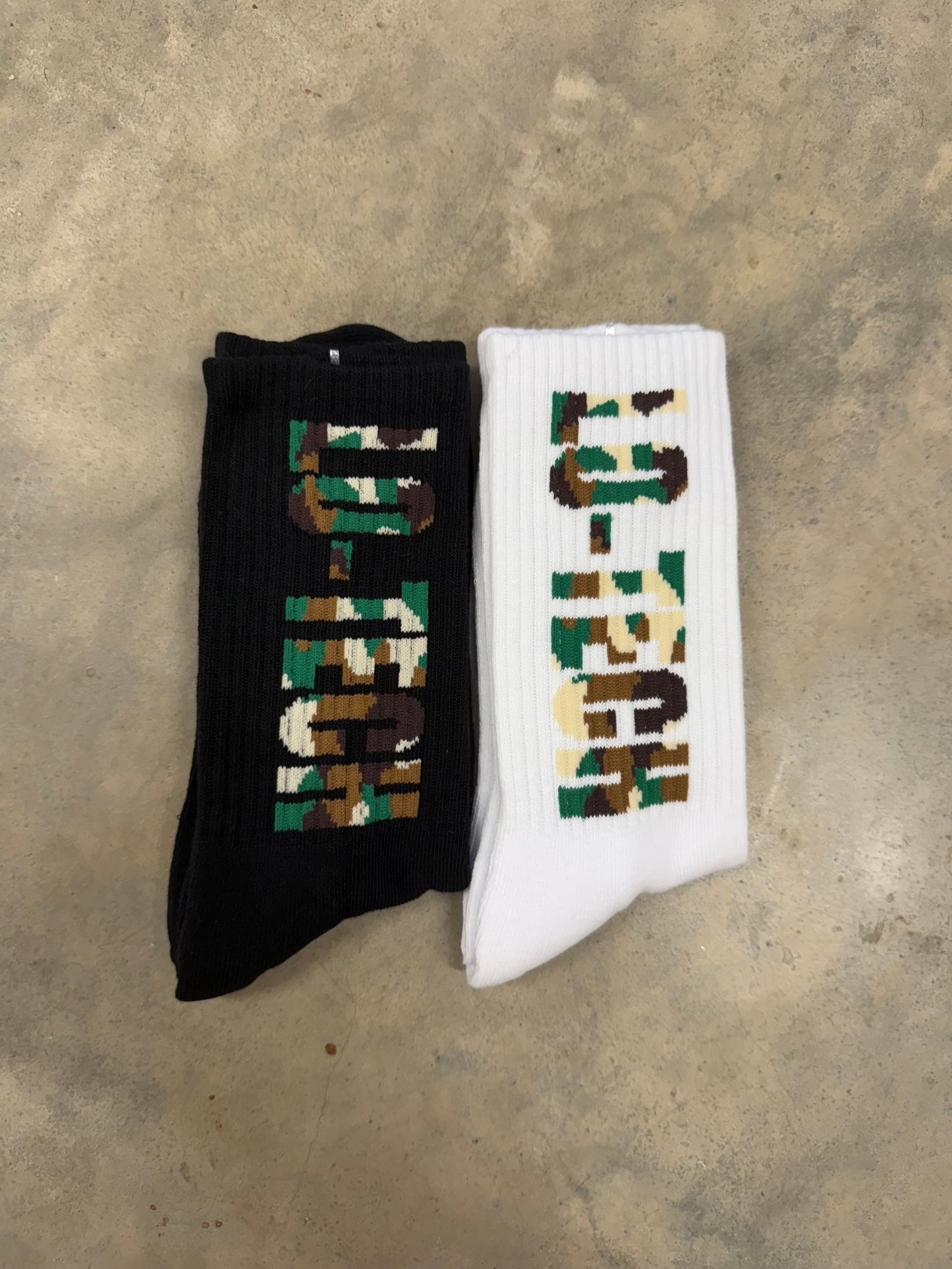 CAMO SOCKS (Black/white) two pack