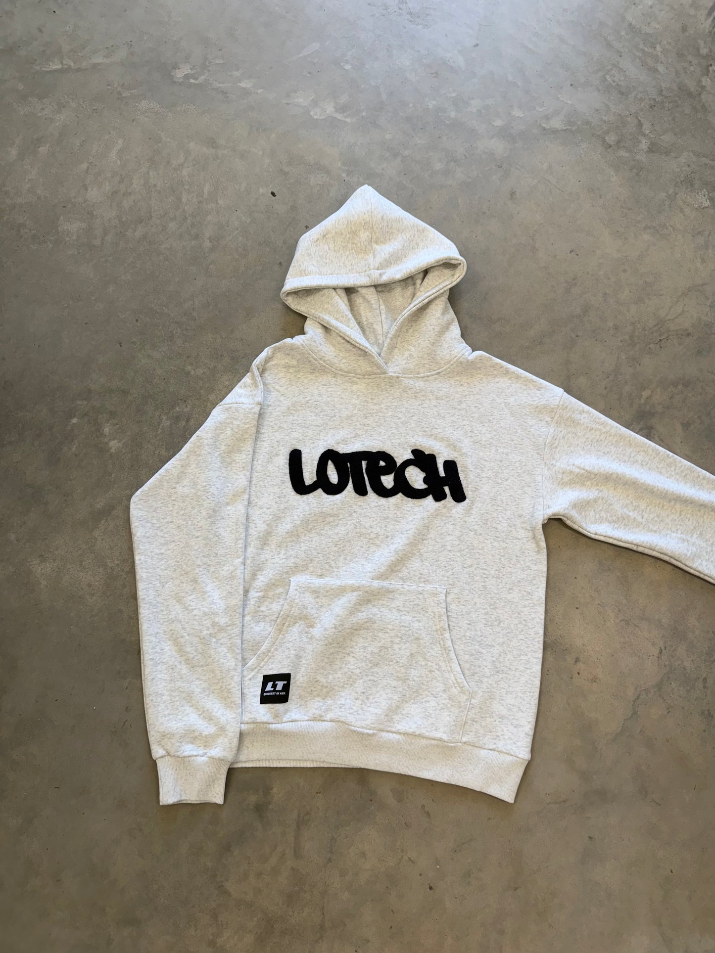 OG Cozy SZN Hoody Grey Merle (NAVY Logo)