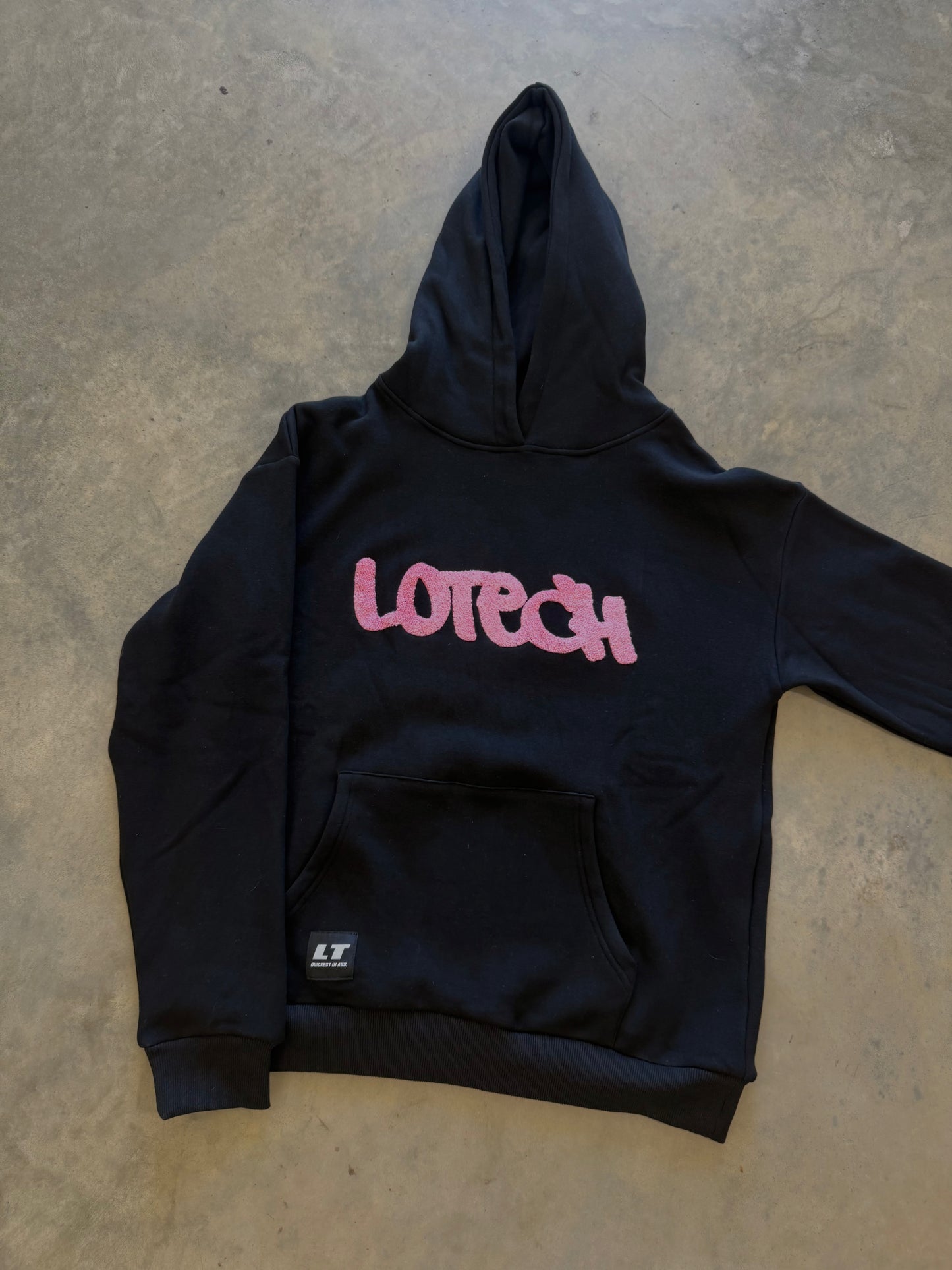 OG COZY SZN HOOD BLACK (Pink Logo)