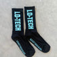 Lo-Tech OG logo (Cotton candy blue, black with cotton candy blue)