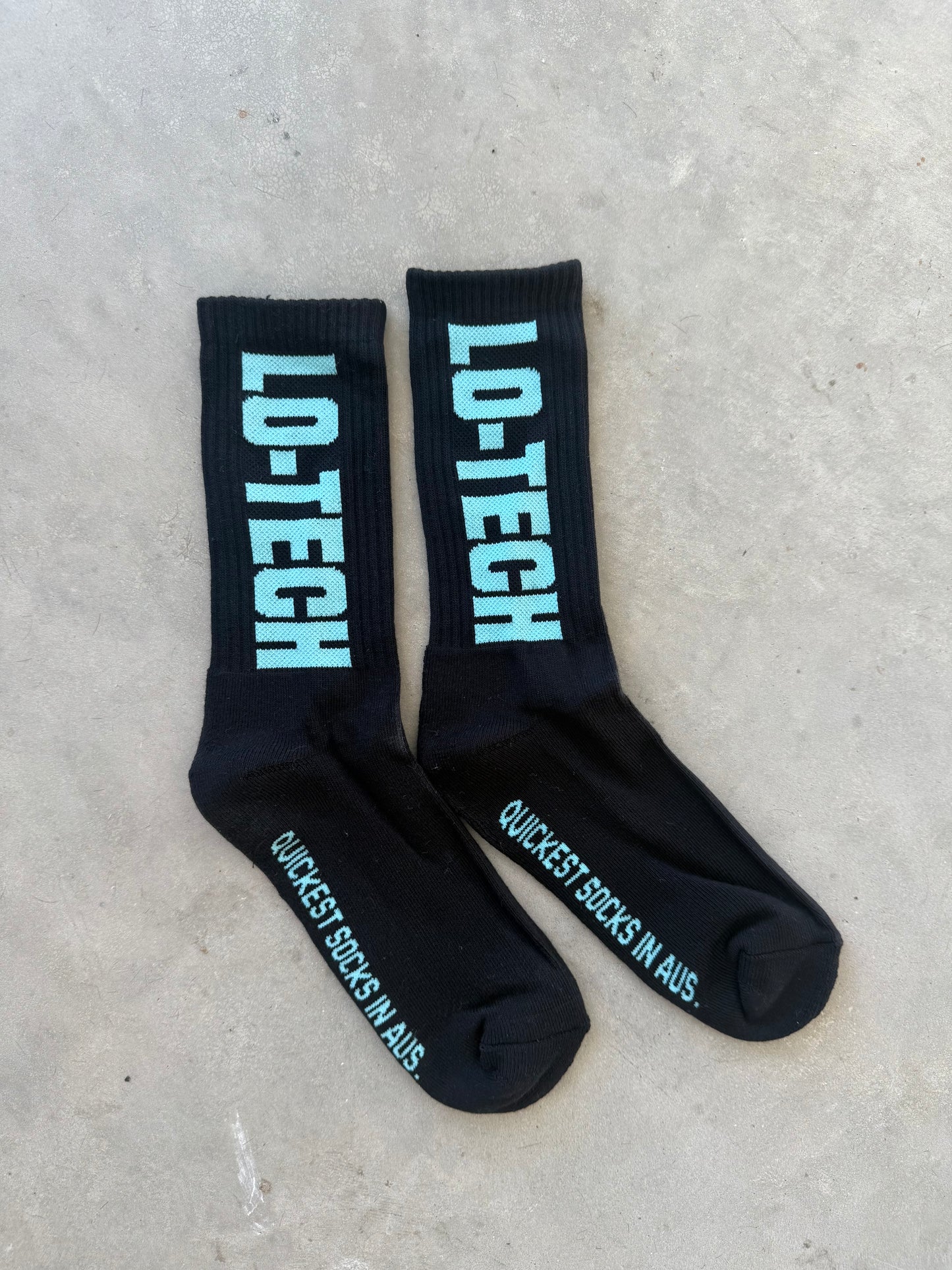 Lo-Tech OG logo (Cotton candy blue, black with cotton candy blue)