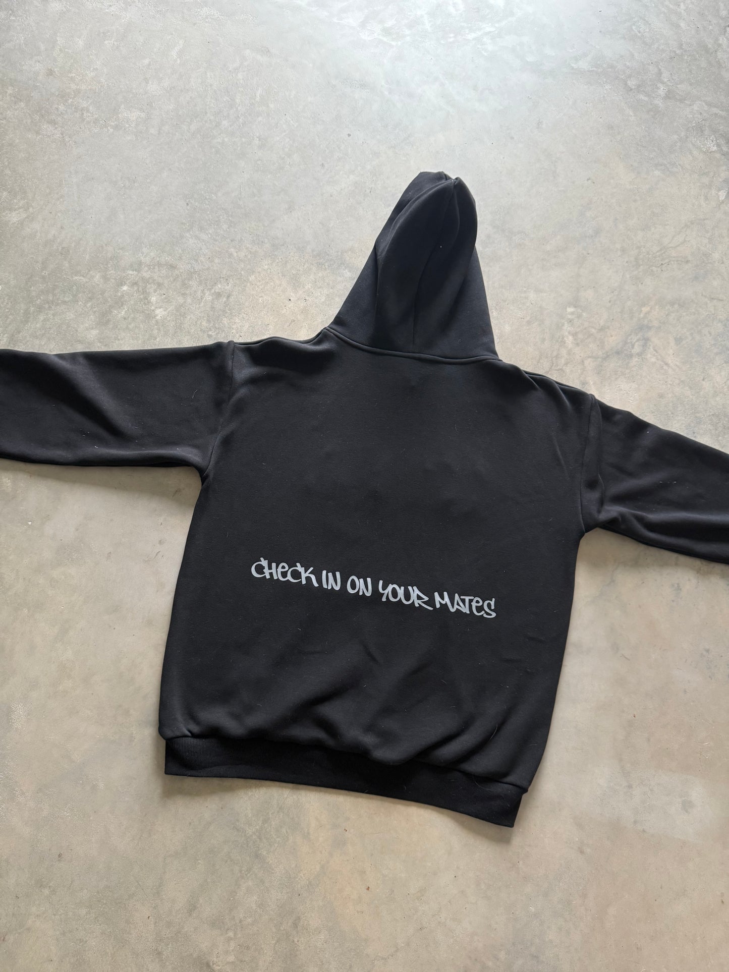 OG Cozy SZN Hoody check in on your mates (Black on black/grey)